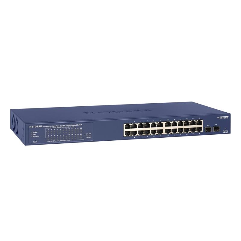 Комутатор NETGEAR GS724TPv2 24x1GE PoE+(190Вт), 2xSFP, керований L2