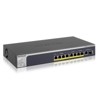 Комутатор NETGEAR MS510TXPP, 8-Port PoE+(180Вт): 4x1GE, 2x2,5GE, 2x5GE. 1x10GE, 1xSFP+, керований L2