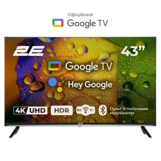 Телевізор 43" 2E LED 4K 60Hz Smart Google TV Black