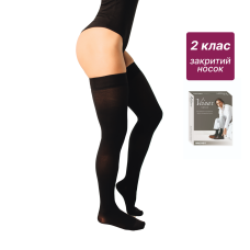 Men's Medical Compression Stockings, Class 2, Long (Black) Cotton