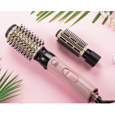 Фен-щітка Remington Coconut Smooth, 1000Вт, 2 режими, іонізація, хол. обдув, 2 насадки, чорно-рожевий