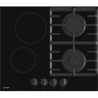 Gorenje combined hob (2 gas + 2 ceramic), 60cm, black