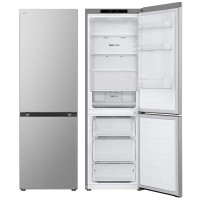 LG refrigerator with bottom freezer, 186x60x68, fridge-234L, freezer-107L, 2-door, A++, NF, inv., internal display, fresh zone, silver
