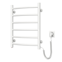 Electric Towel Warmer Navin Kamelia, 600x480x104mm, button, steel, white, right connection