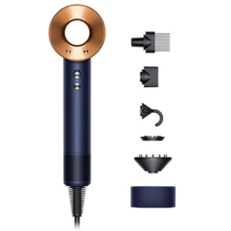Dyson HD07 Supersonic Hair Dryer Prussian Blue/Rich Copper, 1600W, 4 modes, ionization, cool shot, storage case, blue-copper