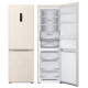 LG refrigerator with bottom freezer, 186x60x68, fridge-234L, freezer-110L, 2-door, E, NF, inv., ext. display, Fresh Converter, Metal Fresh, beige