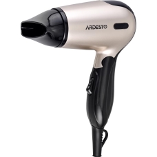 Фен ARDESTO Gemini HD-503T дорожній, 1200 Вт, складана ручка, 2 швидкості, 2 темпер. режими, золотисто-чорний