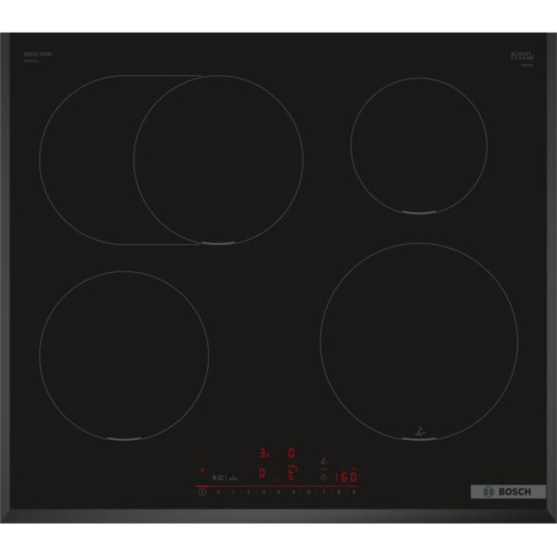 Bosch Induction Cooktop, 60cm, Extended Zone, PerfectFry Plus Frying Sensor, Home Connect, Black