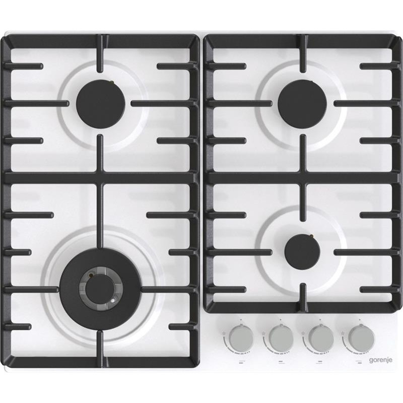 Gorenje gas hob, 60cm, cast iron, white