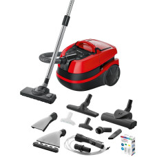 Пилосос Bosch миючий, 2100Вт, 2.5л, вода -5л, НЕРА13, турбощітка, червоний