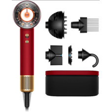 Фен Dyson HD16 Supersonic Nural Red Velvet/Gold, 1600Вт, 3 режими, іонізація, хол. обдув, кейс для зберігання, червоно-золотий