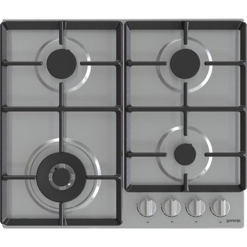 Gorenje gas hob, 60cm, cast iron, stainless
