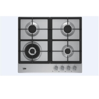 Beko gas hob, 60cm, cast iron, stainless