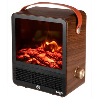 Electric decorative fireplace Neo Tools, 850/1500W, 15–20m2, regulator, 25x14.4x30.4cm, wood