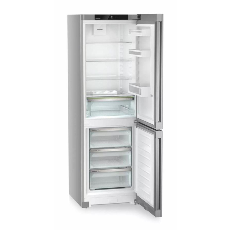 Liebherr Refrigerator with Bottom Freezer, 185.5x59.7x67.5, Fridge-225L, Freezer-94L, 2-Door, D, NF, Internal Display, Grey