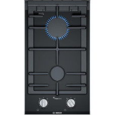Варочная поверхность Bosch газовая на стекле, 30см, Домино, чугун, черный
