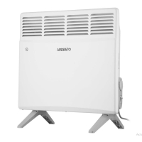 Convector ARDESTO, 10m2, 1000W, mech. control, open heating element, white