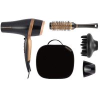 Remington Salon Smooth Hair Dryer, 2100W, 3 Modes, Diffuser, Comb, Case, Ionic, Cool Shot, Black