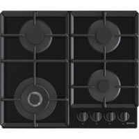 Gorenje GTW641EB Gas on Glass Cooktop, 60cm, Cast Iron, Black