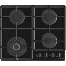 Варильна поверхня Gorenje GTW641EB газова на склі, 60см, чавун, чорний