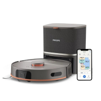 Philips Series 5000 Robot Vacuum Cleaner, h=29.2cm, wet cleaning, dust container 0.26L, water tank 0.27L, up to 200min runtime, EPA 10, black