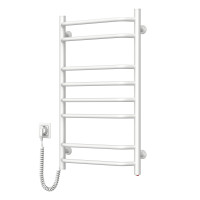 Navin Blues Electric Towel Warmer, 800x480x123mm, Push-Button, Steel, White, Left Connection