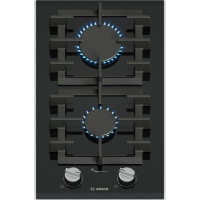 Bosch Gas Cooktop on Glass, 30cm, Domino, Cast Iron, Black