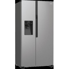 Холодильник SBS Gorenje NRR9185ESXL1, 179х70х92см, 2 двери, 376(190)л, А++, NF+, Инв., Зона св-ти, диспенсер, генератор льда, Снаруж. Диспл, нерж