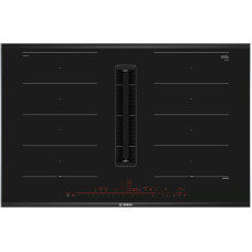 Варочная поверхность Bosch индукционная, 75см, встроенная вытяжка, черный