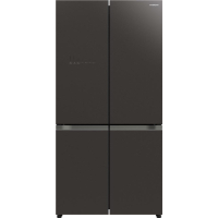 Hitachi Multi-Door Refrigerator, 184x90x72, Fridge-372L, Freezer-196L, 4-Door, A+, NF, Inv., Zero Zone, Vacuum, Ice Maker, Gray (Glass)