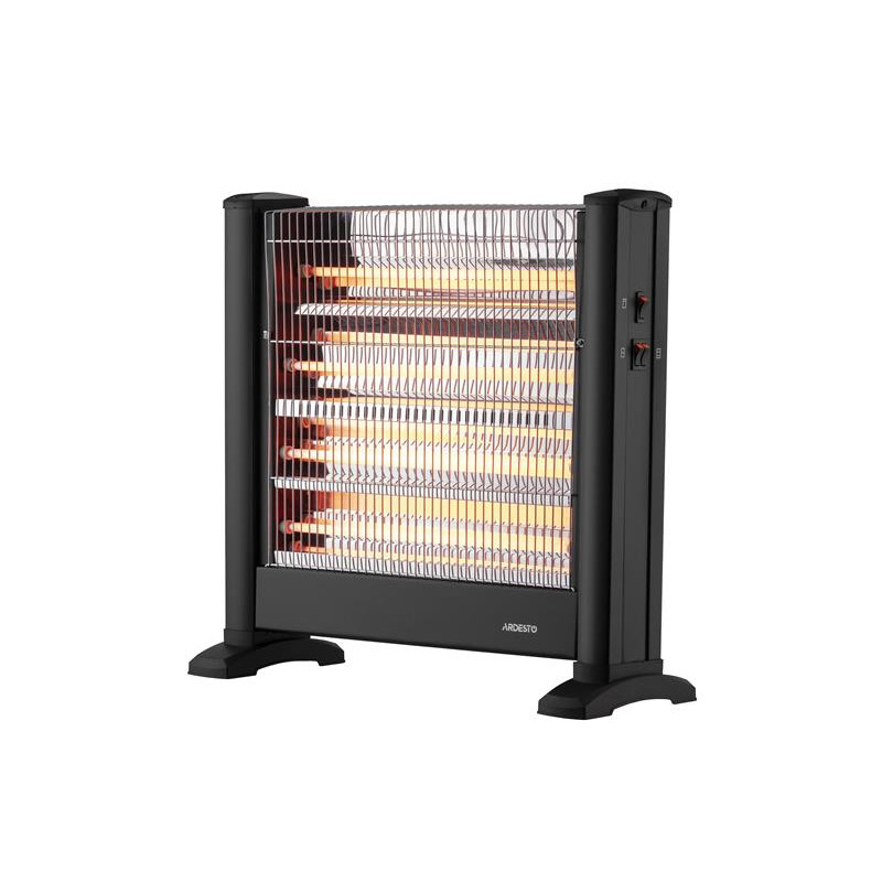 ARDESTO Quartz Infrared Heater, 22m2, 2200W, Mechanical Control, Floor-Standing, Black