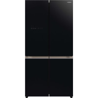 Hitachi Multi-Door Refrigerator, 184x90x72, Fridge-372L, Freezer-196L, 4-door, A+, NF, Inv., Zero Zone, Vacuum, Ice Maker, Black (Glass)
