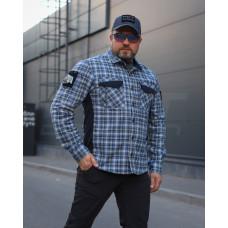 Тактична мілітарі Сорочка FCT Blackbeard літня в клітинку Синя (8 номер)