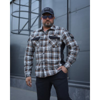 Tactical Military Shirt FCT Blackbeard Demi-Season Plaid Grey-Orange (Item 13)