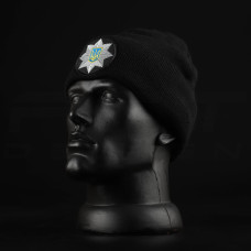 Шапка в'язана з кокардою Поліція