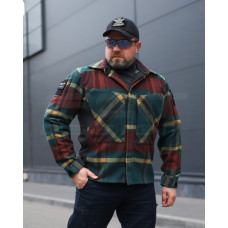 Тактична мілітарі Сорочка FCT утеплена в клітинку Червоно-зелена 21 номер