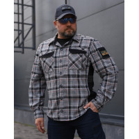 FCT Blackbeard Tactical Military Summer Plaid Shirt Gray-Orange (Item 1)
