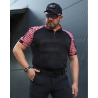 URBAN combat shirt short sleeve red plaid