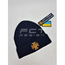 Шапка в'язана з кокардою ДСНС