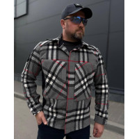 FCT Tactical Military Flannel Shirt, Gray-Red Plaid (Item 23)