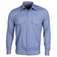 Molded Long-Sleeve Shirt, Gray, Blue, White