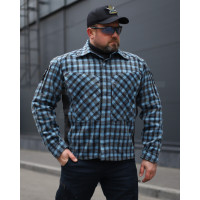 FCT Tactical Military Flannel Shirt, Blue Plaid (Item 9)