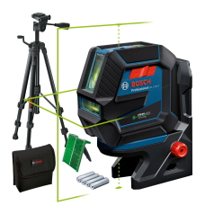 Нівелір лазерний Bosch Professional GCL 2-50 G до 15м ±0.3мм/м зелений промінь з штативом BT 150 тримачем RM 10 чохлом мішенню 0.58кг