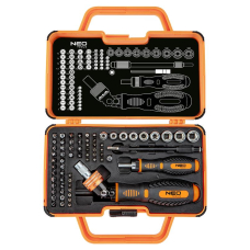 Набір біт з бітотримачем Neo Tools, 1/4", 55 біт, 9 торцевих головок 69шт