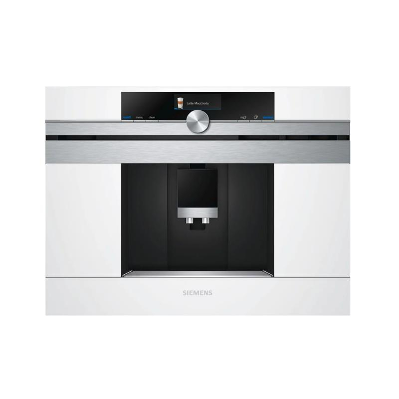 Siemens built-in coffee machine, 2.4L, bean+ground, auto-cappuccino, LED display, 30 auto-recipes, white