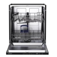 Dishwasher ARDESTO built-in, 12 place settings, A++, 60cm, touch control, display, floor light, 5 programs, gray