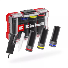 Набор ударных торцевых головок Einhell 80мм 1/2" мел, измеритель протектора кейс 3шт.