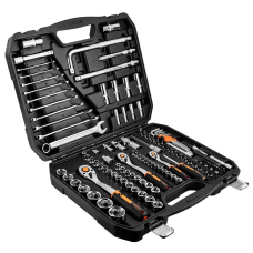 Набір інструментів Neo Tools, 1/2", 1/4", 3/8", CrV, кейс, 126шт