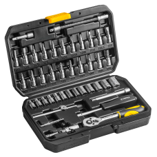 Набір інструментів TOPEX, набір торцевих головок 1/4", CrV, 46шт