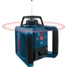 Нівелір лазерний ротаційний Bosch Professional GRL 250 HV 30м/з до 125м ±0.1мм/м червоний промінь 150/300/600об/хв кейс пульт RC1 окуляри мішень IP54 1.8кг